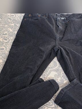 Womens Dark Wash Navy Jeans - Classic Straight Fit